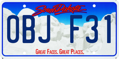 SD license plate 0BJF31
