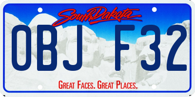 SD license plate 0BJF32