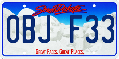 SD license plate 0BJF33