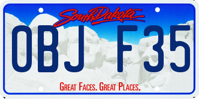 SD license plate 0BJF35