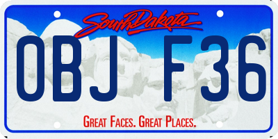 SD license plate 0BJF36