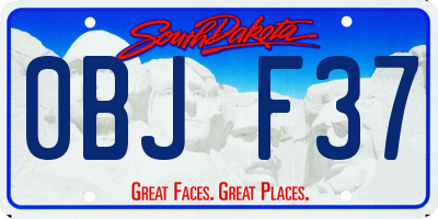 SD license plate 0BJF37