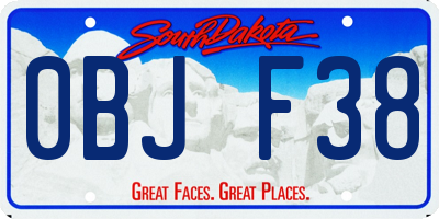 SD license plate 0BJF38
