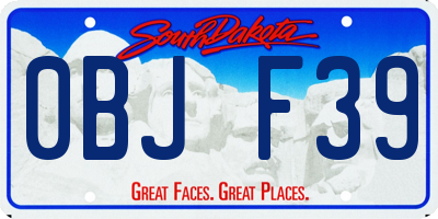 SD license plate 0BJF39