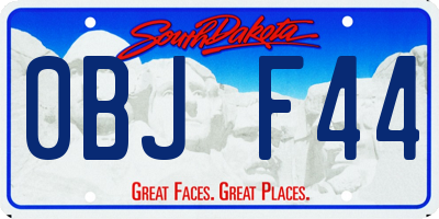 SD license plate 0BJF44