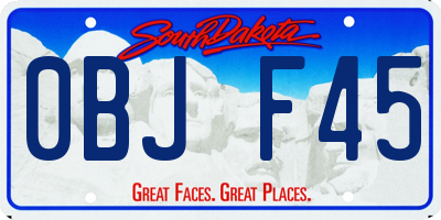 SD license plate 0BJF45
