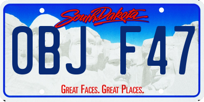 SD license plate 0BJF47