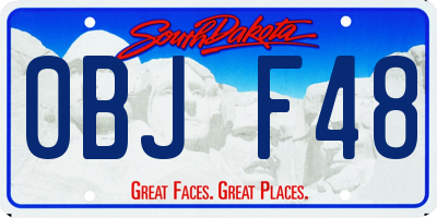 SD license plate 0BJF48
