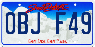 SD license plate 0BJF49