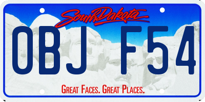 SD license plate 0BJF54