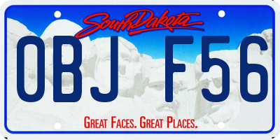 SD license plate 0BJF56
