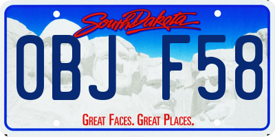 SD license plate 0BJF58