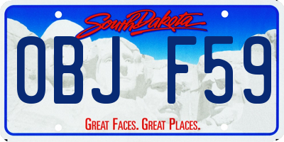 SD license plate 0BJF59