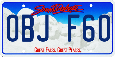 SD license plate 0BJF60