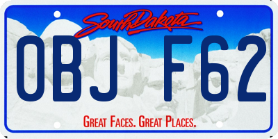 SD license plate 0BJF62