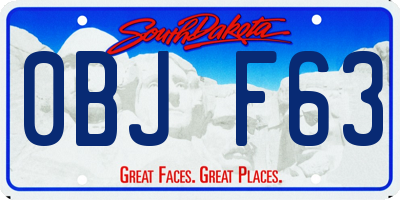 SD license plate 0BJF63