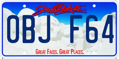 SD license plate 0BJF64