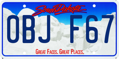 SD license plate 0BJF67