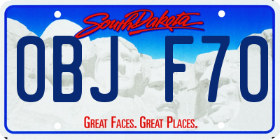 SD license plate 0BJF70
