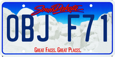 SD license plate 0BJF71