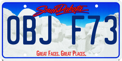 SD license plate 0BJF73