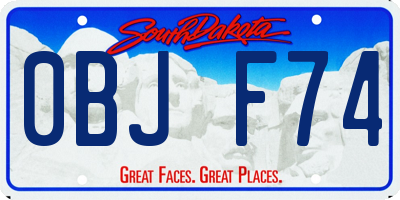 SD license plate 0BJF74