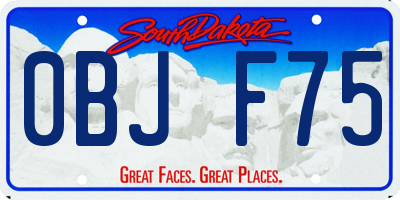 SD license plate 0BJF75