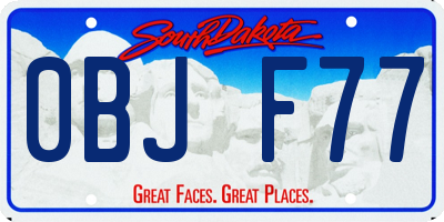 SD license plate 0BJF77