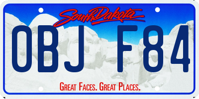 SD license plate 0BJF84