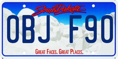 SD license plate 0BJF90