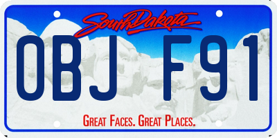 SD license plate 0BJF91