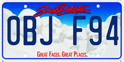 SD license plate 0BJF94