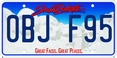 SD license plate 0BJF95