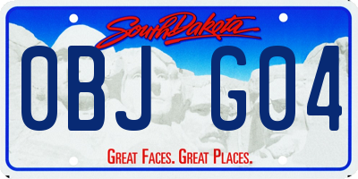 SD license plate 0BJG04