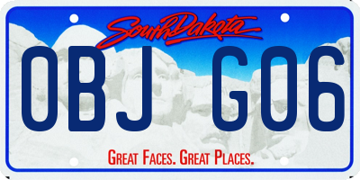 SD license plate 0BJG06