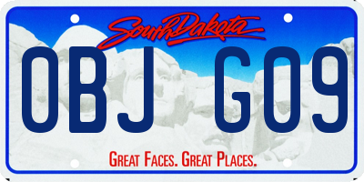 SD license plate 0BJG09