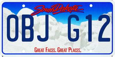SD license plate 0BJG12