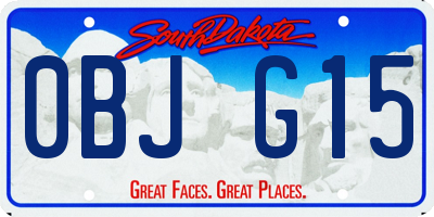 SD license plate 0BJG15