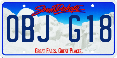 SD license plate 0BJG18
