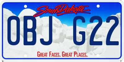 SD license plate 0BJG22