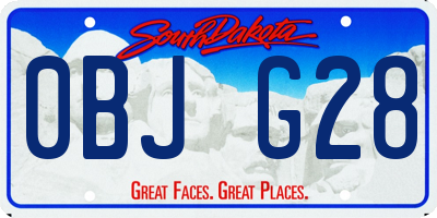 SD license plate 0BJG28