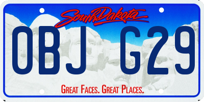 SD license plate 0BJG29