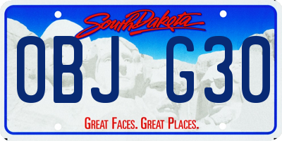SD license plate 0BJG30