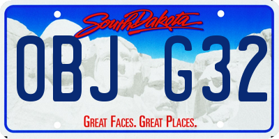 SD license plate 0BJG32