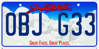 SD license plate 0BJG33