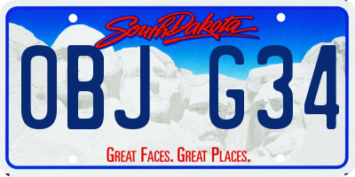 SD license plate 0BJG34