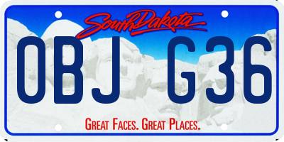 SD license plate 0BJG36