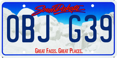 SD license plate 0BJG39