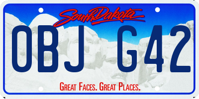 SD license plate 0BJG42