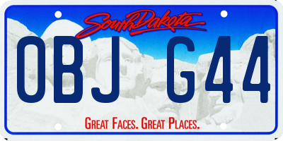 SD license plate 0BJG44